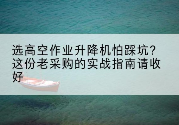 洪山高空作业升降机厂家推荐-选高空作业升降机怕踩坑？这份老采购的实战指南请收好